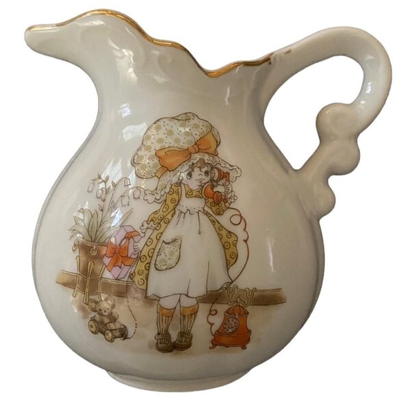 Vintage Holly Hobbie Ceramic Pitcher 3 1/2" - Picture 1 of 5